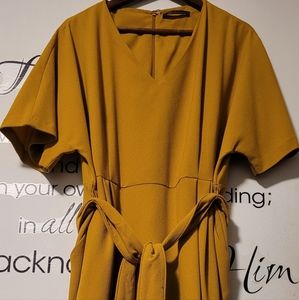 Marks & Spencer mustard knee lenght dress  uk20/us16